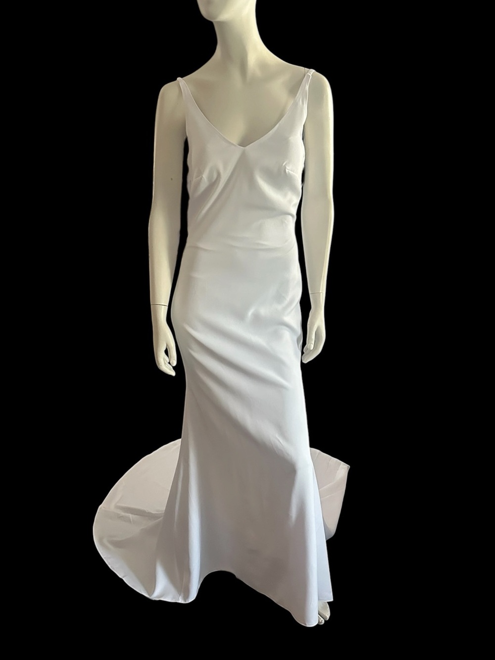 Miss Veil Sleek Contemporary Wedding Dress White (See Measurements) Nwt